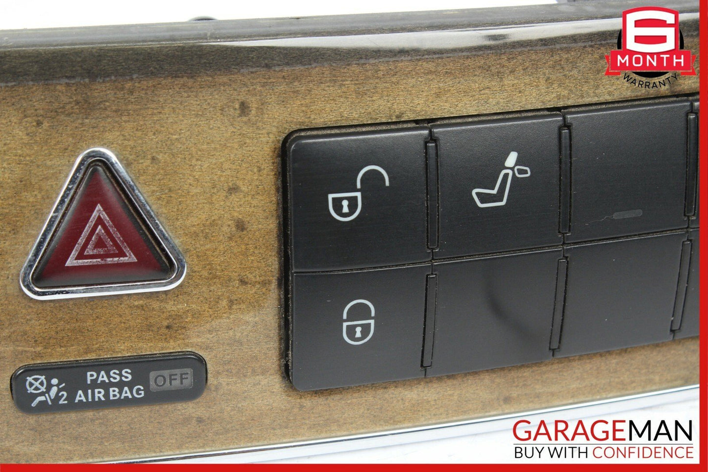 05-07 Mercedes C230 Dash Hazard Light Switch Door Lock Control Module Walnut OEM