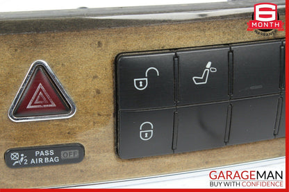 05-07 Mercedes C230 Dash Hazard Light Switch Door Lock Control Module Walnut OEM
