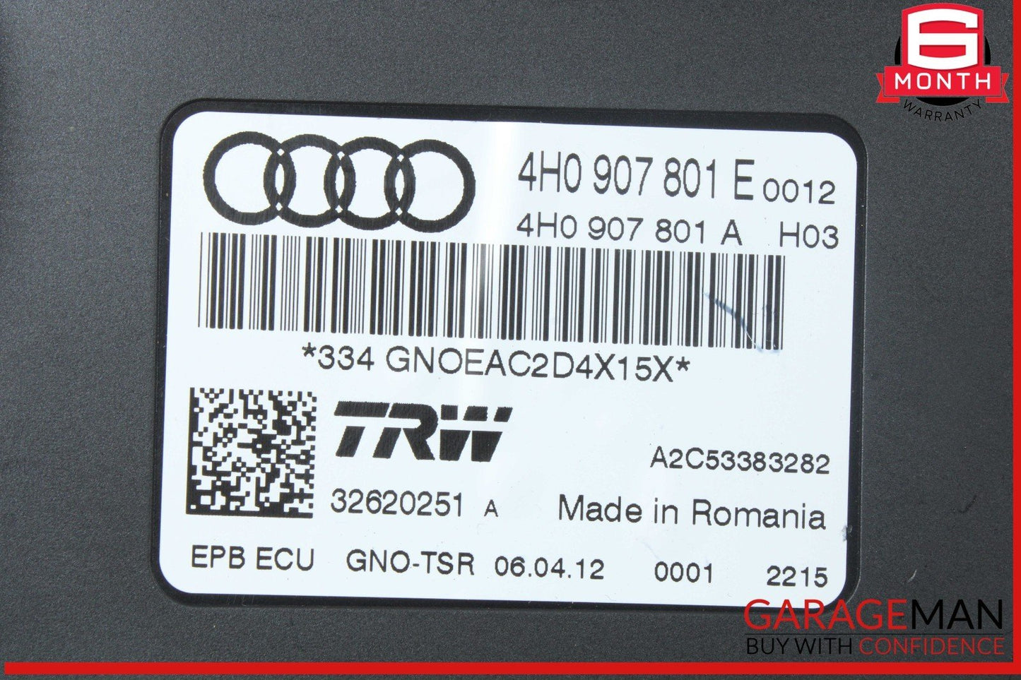 12-18 Audi A7 A6 Electronic Parking Brake Control Module Unit 4H0907801F OEM