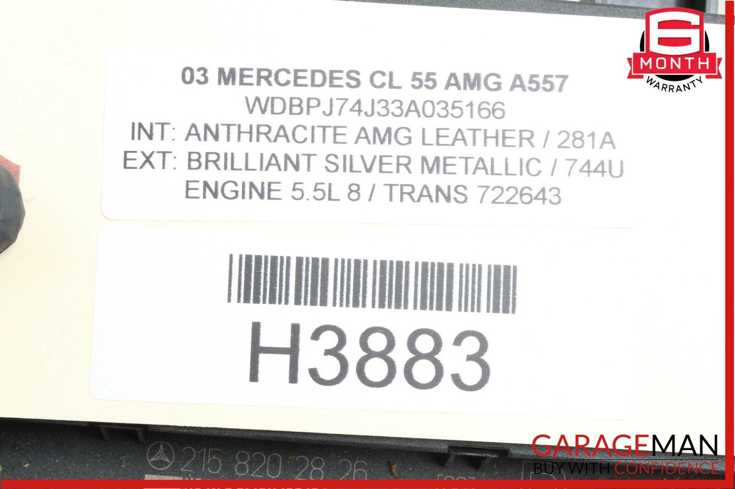 00-06 Mercedes W215 CL500 CL55 AMG Front Right Side Seat Controller Module Unit