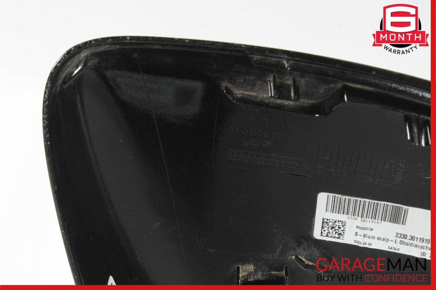 21-23 Mercedes W223 S580 Front Left Side Mirror Cover Trim Panel Black OEM