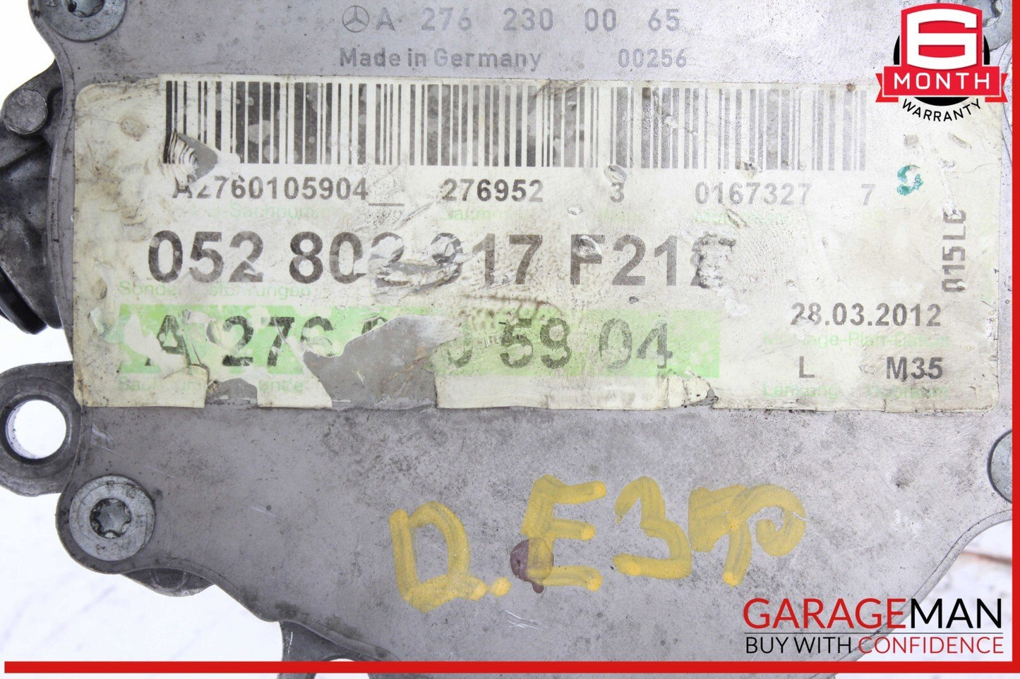 12-18 Mercedes W212 E350 SLK350 Engine Motor Brake Vacuum Pump 2762300065 OEM