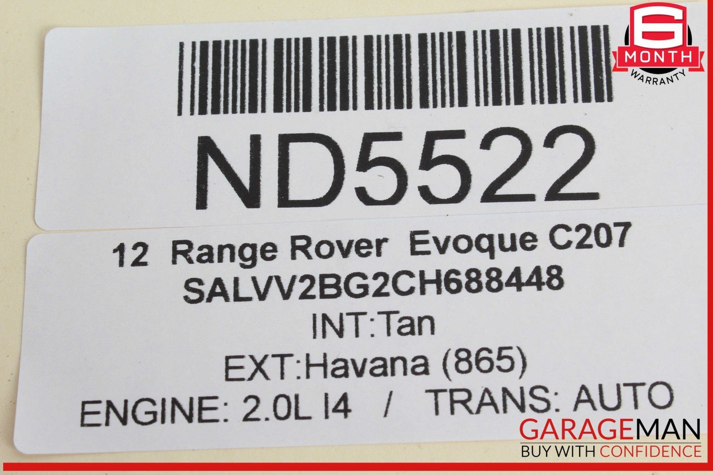 12-19 Range Rover Evoque 5 Button Keyless Key Less Entry Smart Key Fob OEM
