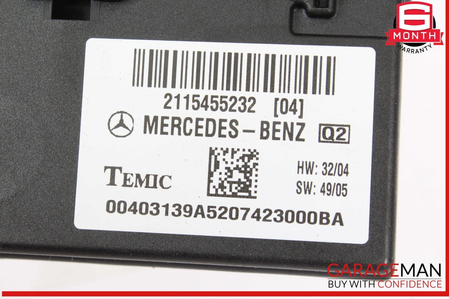 03-11 Mercedes W219 CLS550 E320 Body Control Module Unit BCM 2115455232 OEM