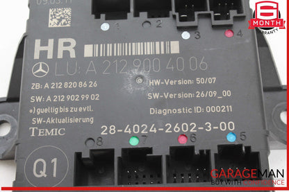 08-18 Mercedes W212 E350 Rear Right Side Door Control Module 2129004006 OEM