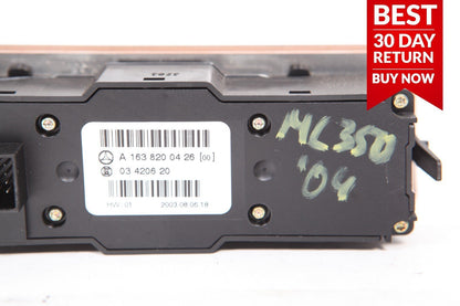 98-05 Mercedes  W163 ML350 Rear Power Window Climate Control Switch Module A44