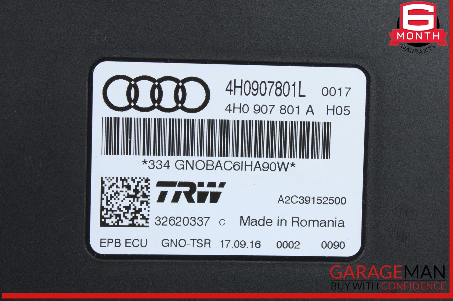 11-18 Audi A6 A7 A8 Quattro Electric Parking Brake Control Module 4H0907801E OEM