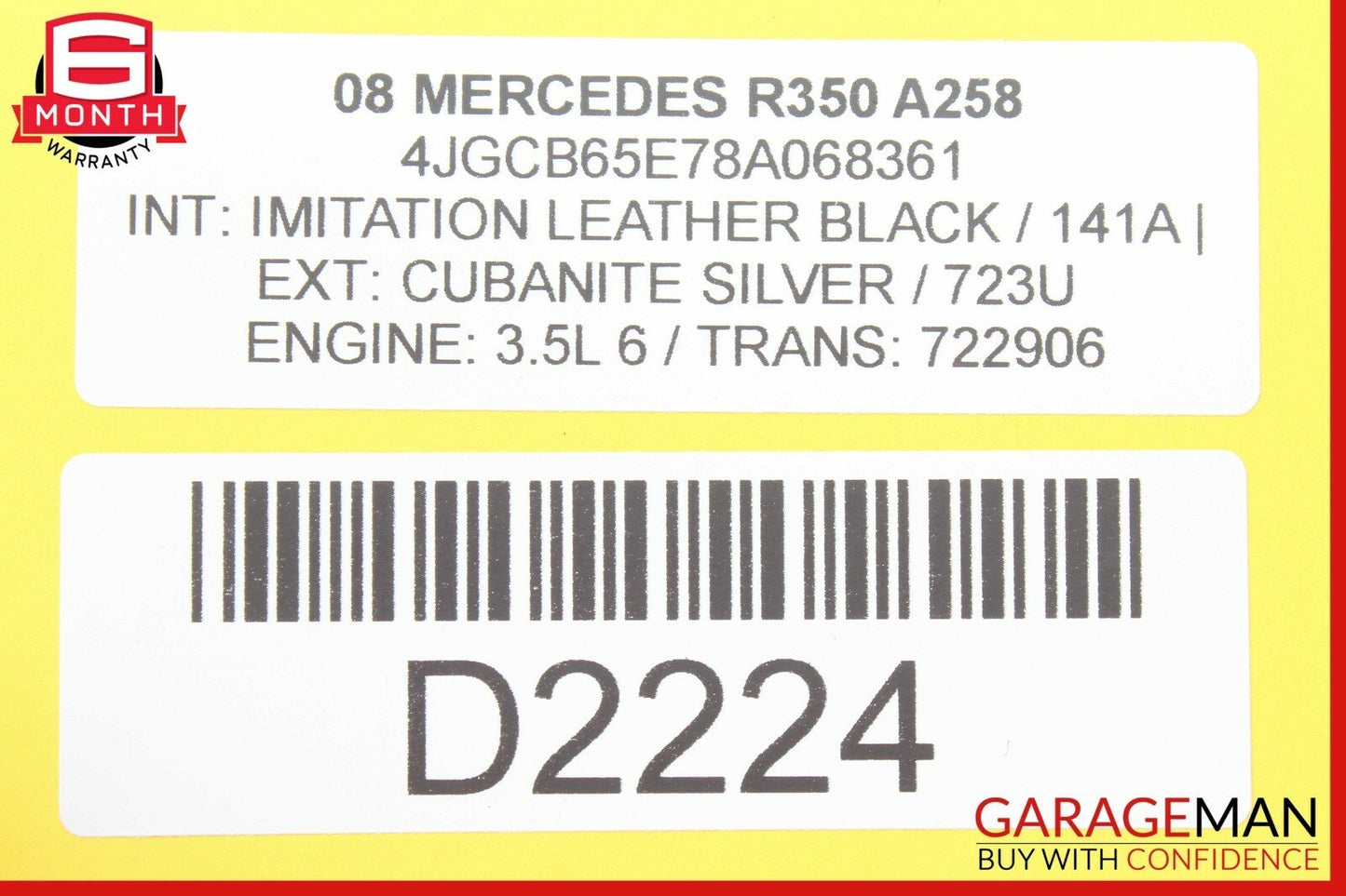 07-12 Mercedes W251 R350 GL450 Front Right Side Door Window Regulator Motor OEM