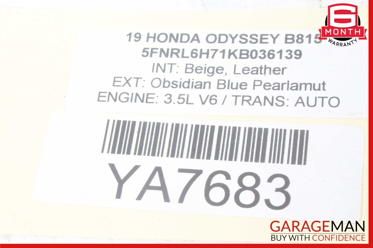 18-22 Honda Odyssey Rear Right Blind Spot Monitor Radar 36930-THR-A01 OEM