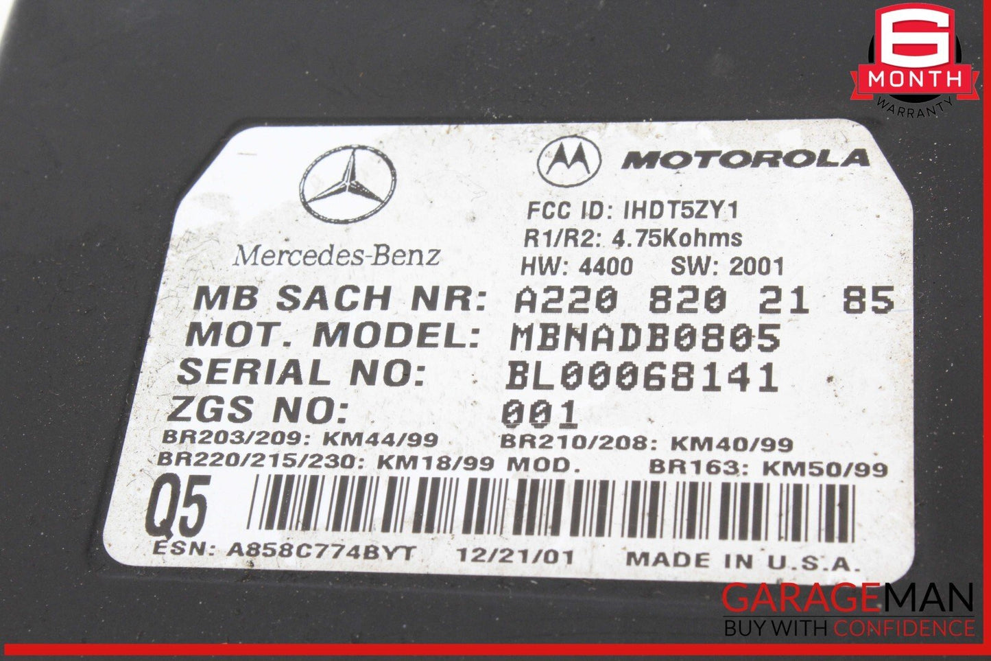 00-06 Mercedes R230 SL500 ML320 ML500 E55 AMG Voice Command Control Module Unit