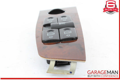 03-06 Mercedes W220 S500 S55 AMG Left Side Master Window Switch Trim Wood OEM