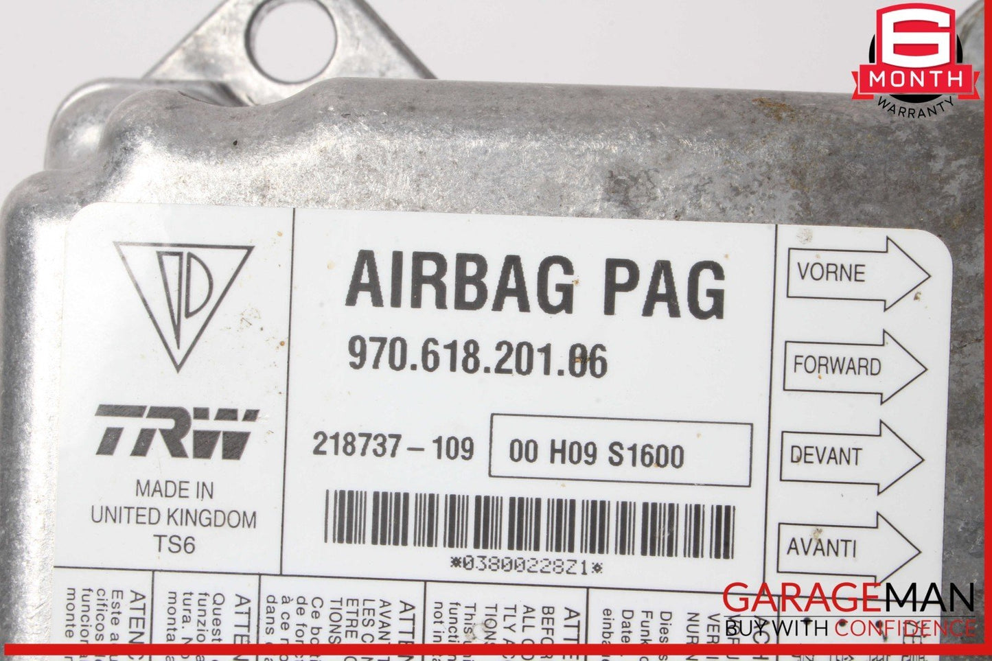 10-16 Porsche Panamera 970 Airbag Air Bag Sensor SRS Control Module OEM