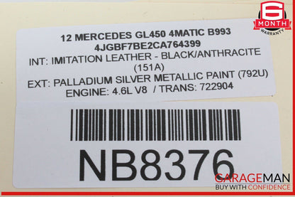 12 Mercedes-Benz X164 GL450 4MATIC Owner's Manual Book Set OEM