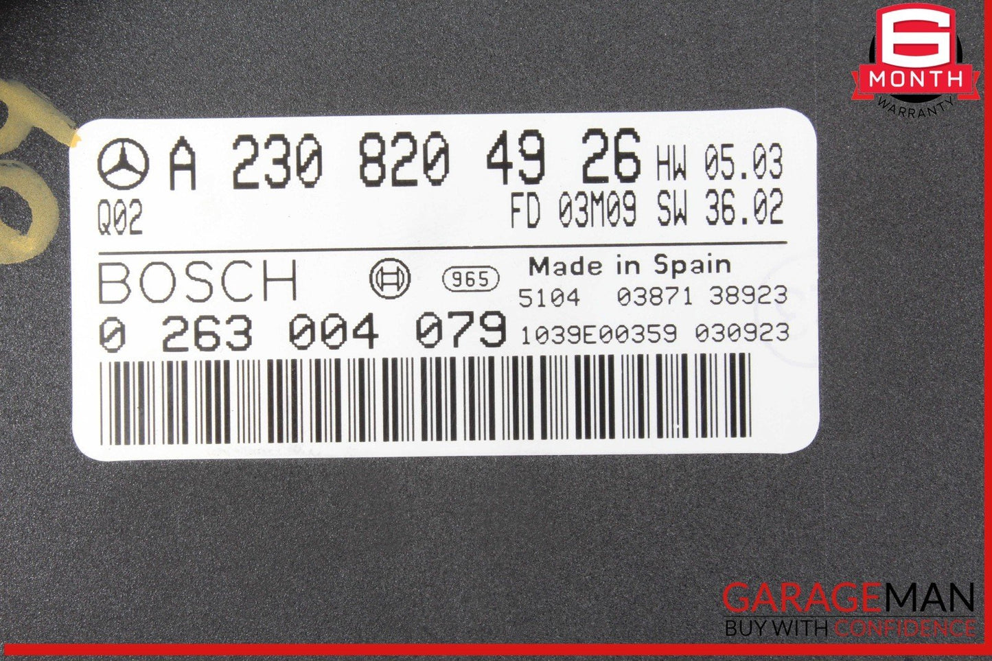 03-06 Mercedes R230 SL500 SL55 SL65 AMG Park Parking Assist Control Module OEM
