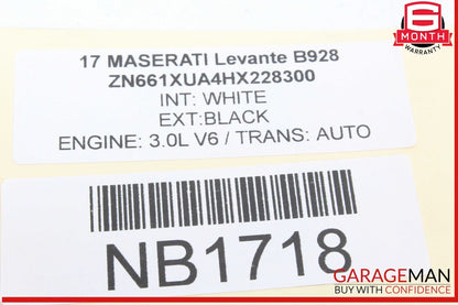 17-22 Maserati Levante Front Right Sun Visor Shade White OEM