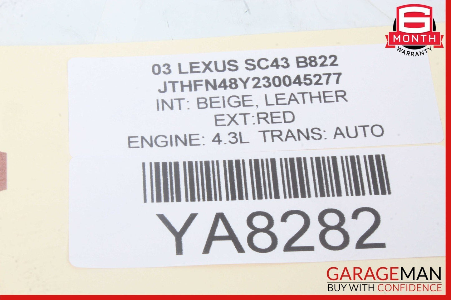 02-10 Lexus SC430 Rear Left or Right Side Seat Belt Retractor OEM