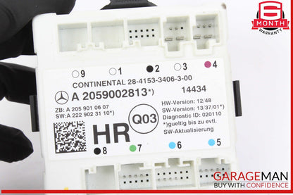 15-20 Mercedes W205 C300 Rear Right Passenger Side Door Control Module Unit OEM