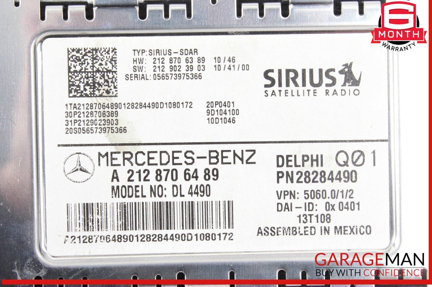 10-17 Mercedes X166 GL450 E350 Sirius Satellite Radio Receiver Module Unit OEM