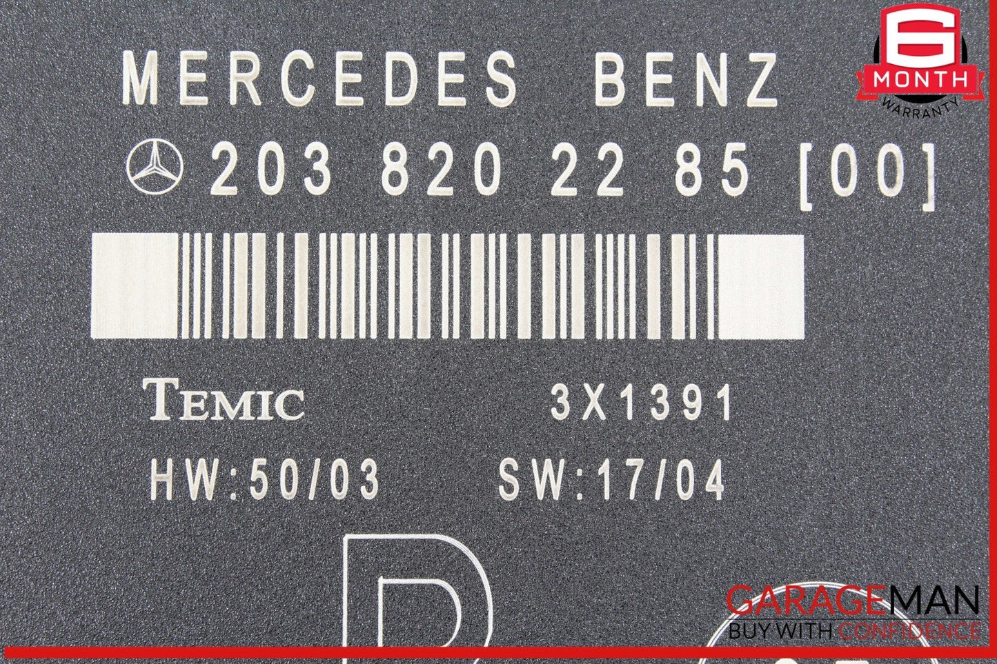 01-07 Mercedes W203 C350 Sport Rear Right Side Door Control Module 2038202285