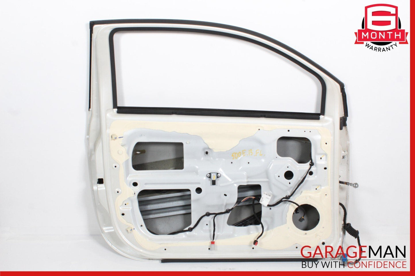 12-17 Fiat 500 Front Left Driver Side Door Shell Panel White OEM