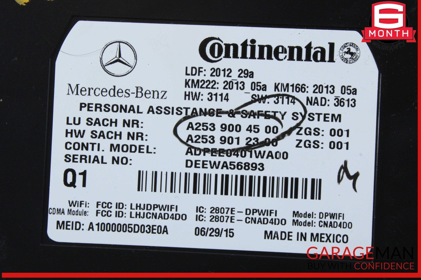 10-20 Mercedes W205 C300 C400 GLA250 SL400 Communication Control Module OEM