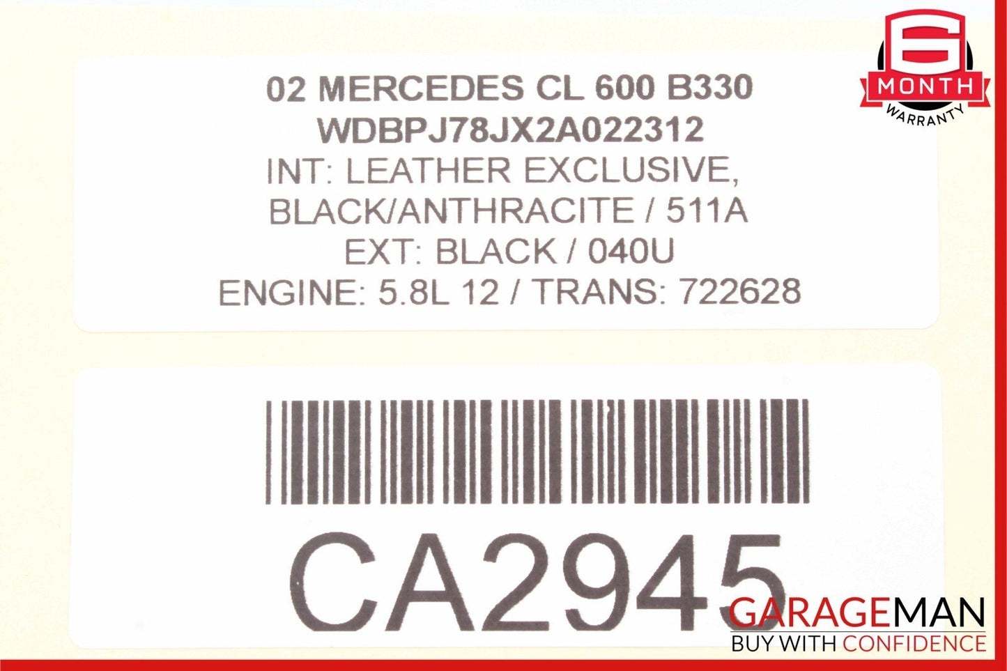 02-06 Mercedes W215 CL600 CL65 AMG Front Right Seat Belt Retractor Anthracite