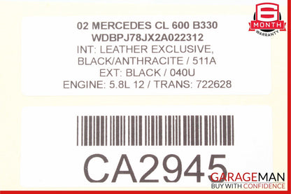 02-06 Mercedes W215 CL600 CL65 AMG Front Right Seat Belt Retractor Anthracite