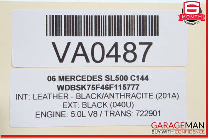 03-12 Mercedes R230 SL500 Convertible Top Right Side Load Assist Cylinder OEM