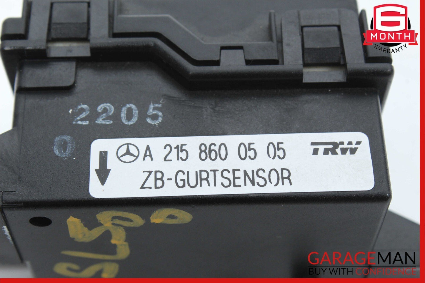 00-14 Mercedes R230 SL500 CL55 AMG Seat Belt Tension Sensor 2158600505 OEM