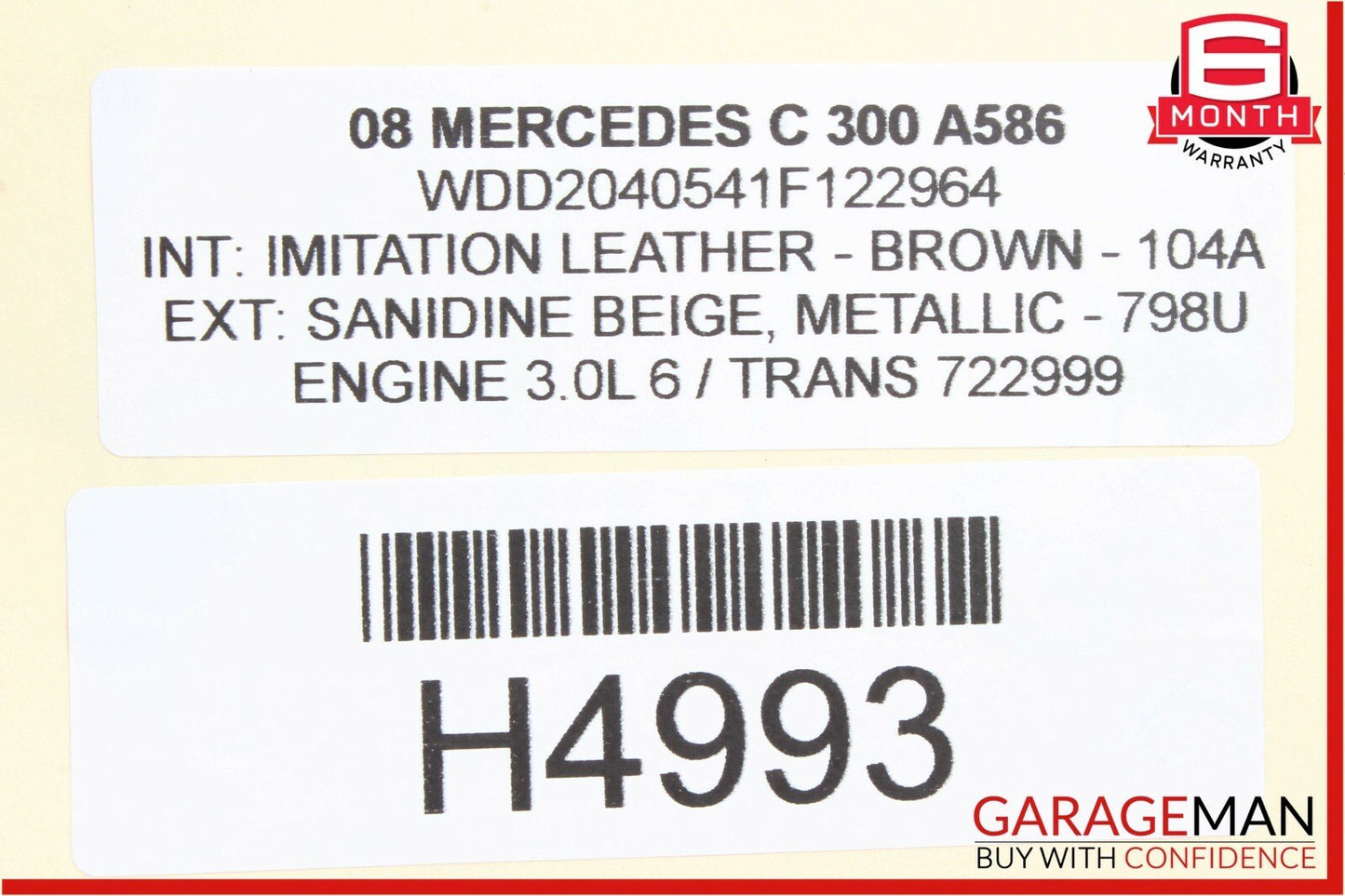 08-11 Mercedes W204 C300 TPMS Tire Pressure Monitoring System Module Unit