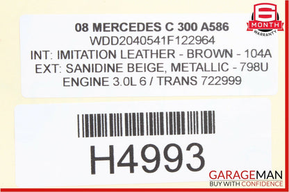 08-11 Mercedes W204 C300 TPMS Tire Pressure Monitoring System Module Unit