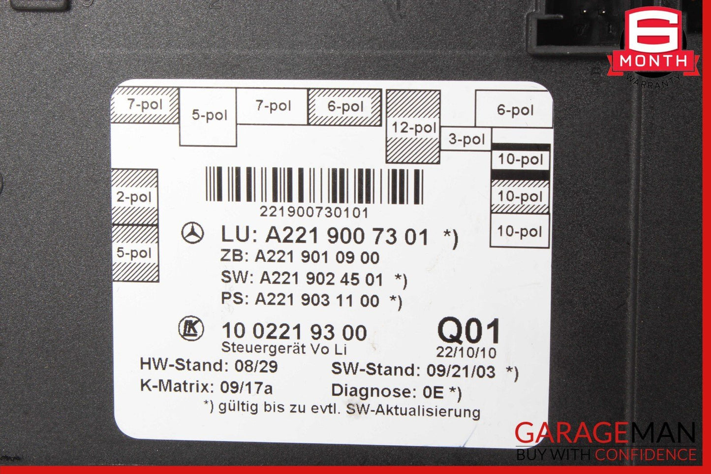 07-13 Mercedes W221 S400 S550 S63 AMG Front Left Door Controller Module Unit