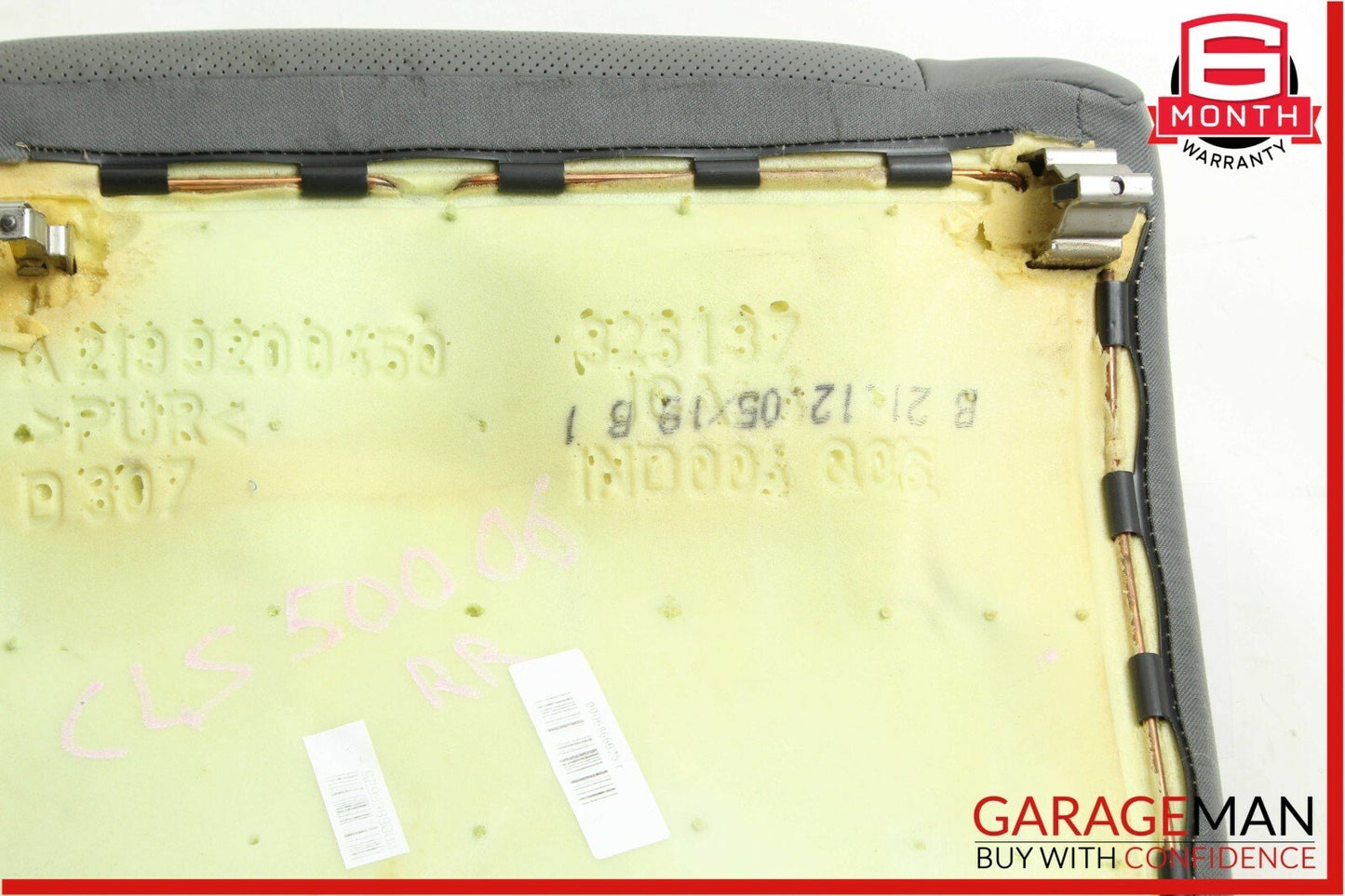 06-11 Mercedes W219 CLS500 Rear Right Side Lower Bottom Seat Cushion Grey