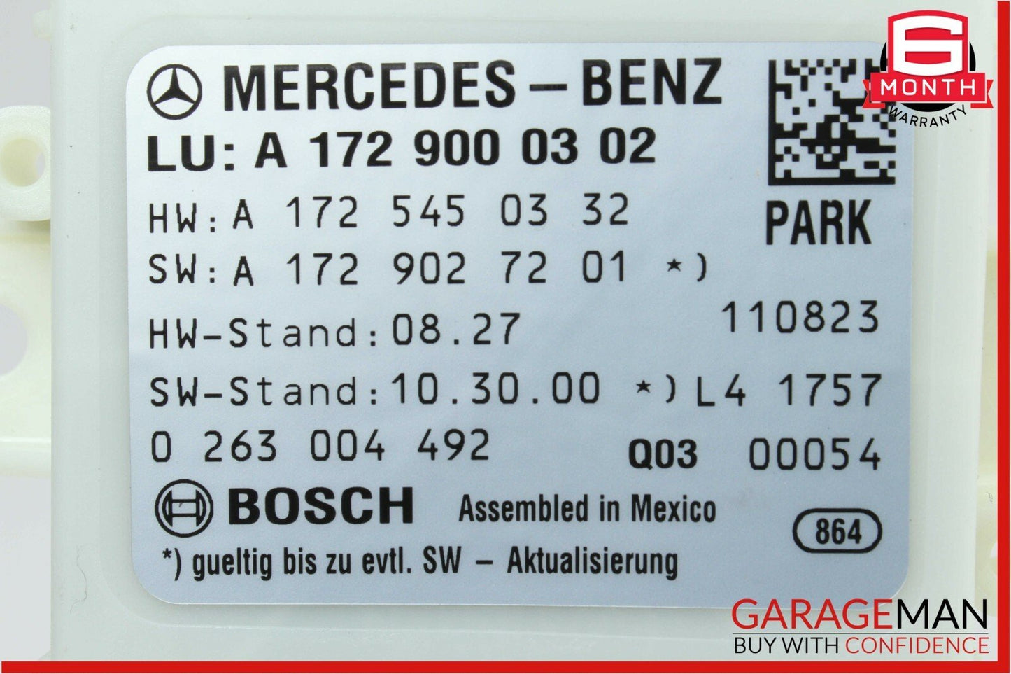 12-16 Mercedes R172 SLK350 Park Parking Assist Parktronic Control Module Unit