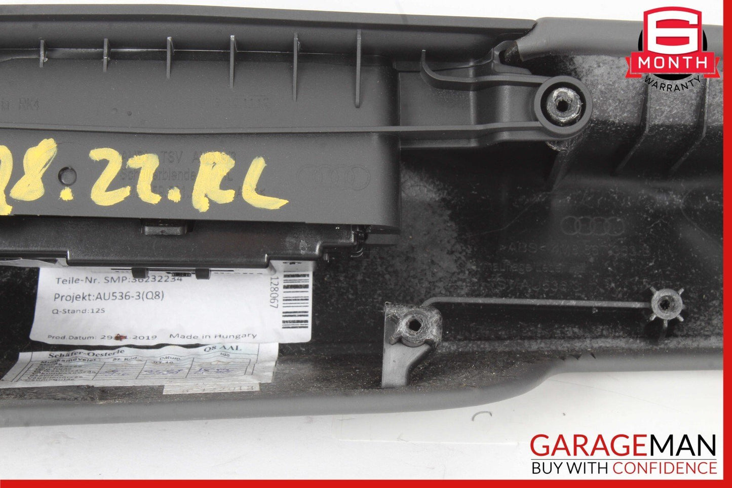 19-22 AUDI Q8 LEFT SIDE ARMREST LEATHER BLACK 4M8867363B
