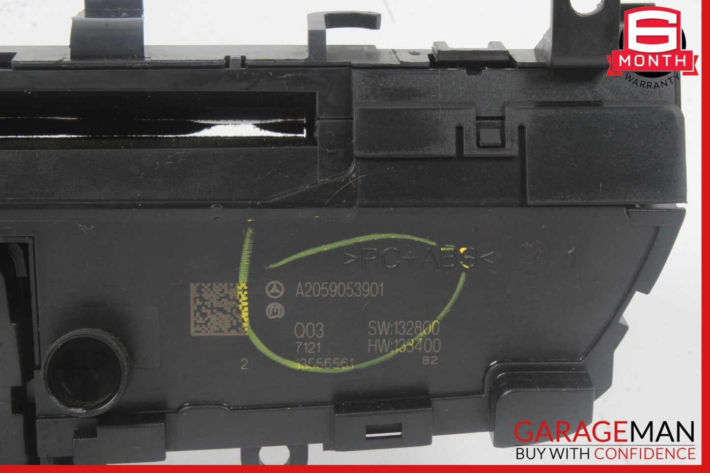 15-18 Mercedes W205 C300 Center Dashboard Hazard Control Switch w/ Clock Assy