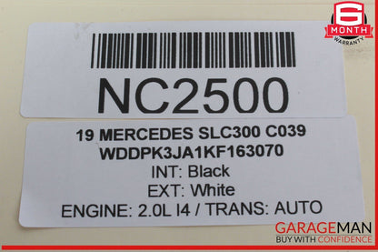 12-20 Mercedes R172 SLC300 Front Right Side Sun Visor Shade Sunvisor Cover OEM