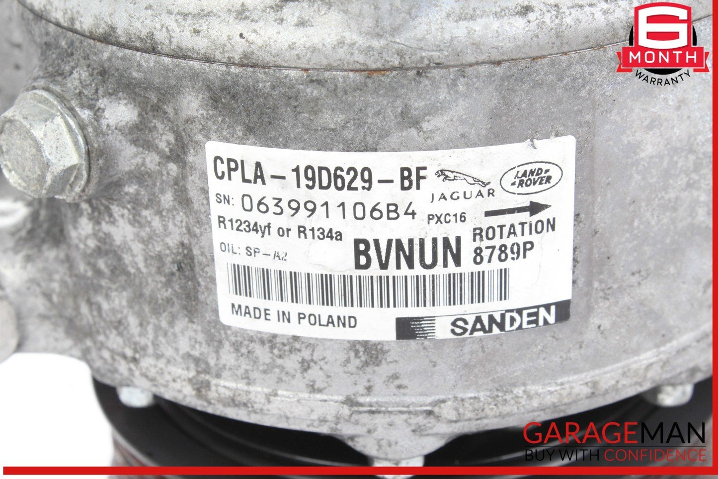 17-19 Jaguar XE AWD AC A/C Air Conditioning Compressor CPLA19D629BF OEM