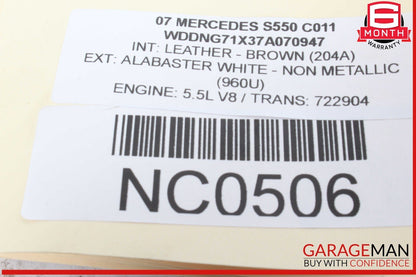 07-14 Mercedes W221 S550 CL550 Rear Right or Left Lower Thrust Control Arm OEM