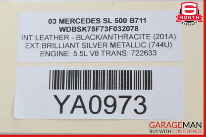 00-12 Mercedes R230 SL500 S500 Seat Vacuum Pump Reservoir Tank 2208050119 OEM