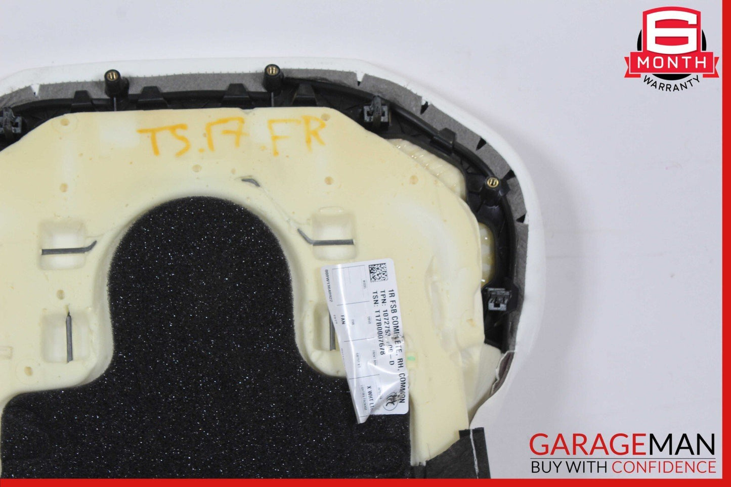 16-20 Tesla Model S Front Right Side Top Upper Seat Cushion Cover White OEM