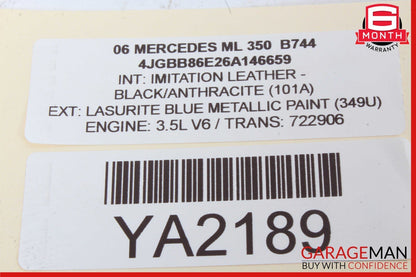 06-11 Mercedes W164 ML350 GL450 Rear A/C Heater Climate Control Vent Switch Trim