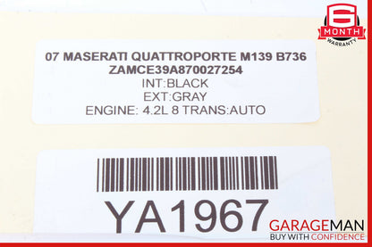 03-13 Maserati Quattroporte M139 Interior Roof Grab Handle Rear Right Side OEM