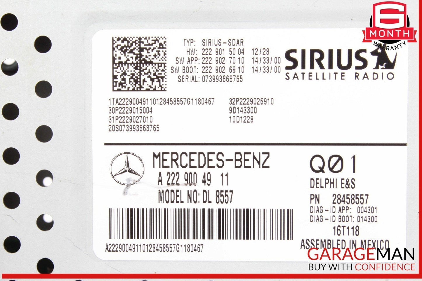15-20 Mercedes W117 CLA250 S550 Satellite Radio Receiver Control Module Unit OEM