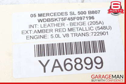 03-12 Mercedes R230 SL500 Convertible Roof Right & Left Cylinder Set of 4 Pc OEM