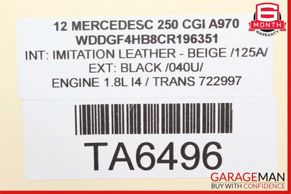 08-18 Mercedes W204 C250 Rear Right Side Door Control Module 2129004006 OEM