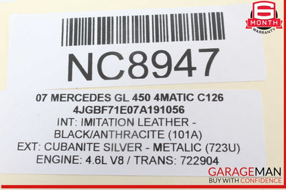 07-19 Mercedes X164 GL450 4MATIC GL350 Rear 3rd Third Row Seat Motor OEM