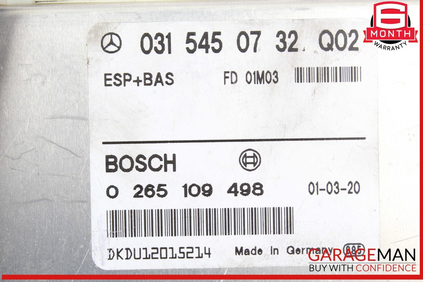 01-03 Mercedes W208 CLK55 AMG ABS Anti Lock Brake System Control Module OEM