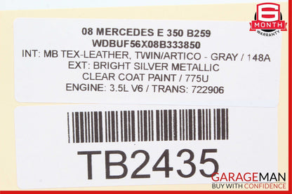 03-09 Mercedes W211 E350 E550 E320 Front Right Door Window Regulator Motor Unit