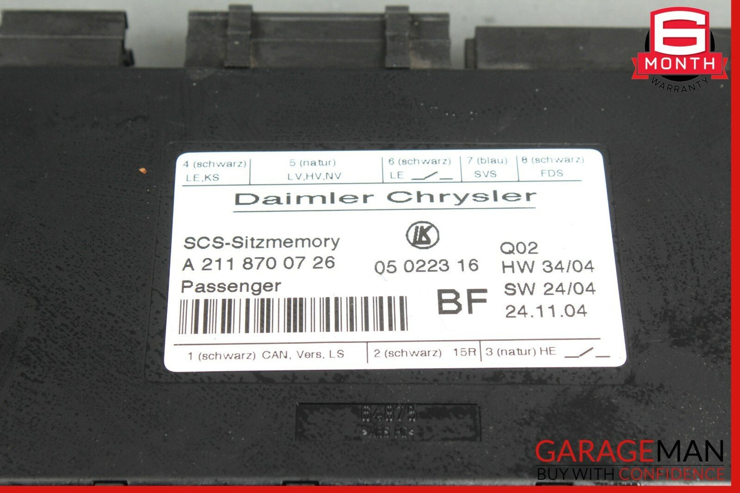 03-11 Mercedes W219 CLS550 E500 Front Right Passenger Side Seat Control Module